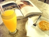 Empada de Palmito com Suco de Laranja